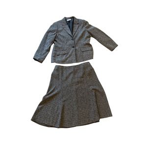 Vintage SAG HARBOR sz 16 Black White  2 Pc‎ Dress Suit Jacket Skirt
